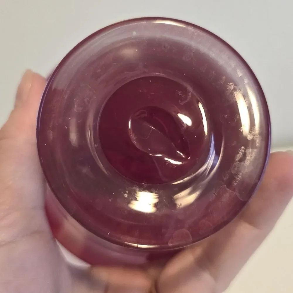 Morgantown Monroe Red Crystal Glass Footed Dessert Bowls 3/4